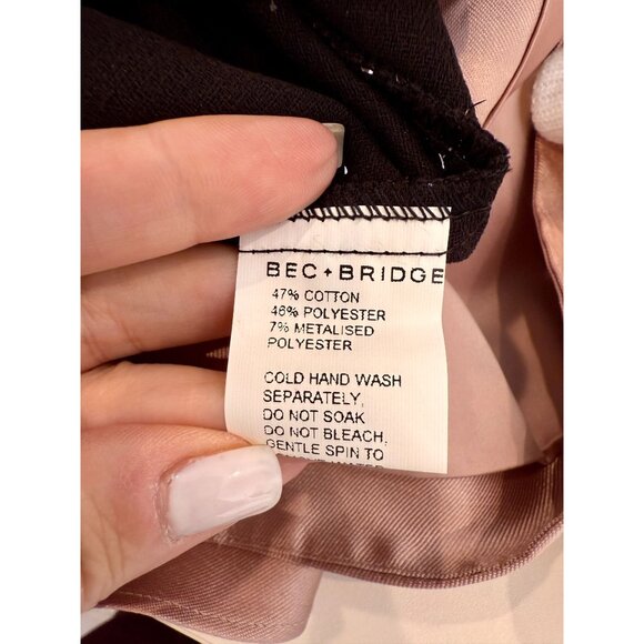 Bec & Bridge Black Starlights Metallic Mini Dress NWT - Size 6 - Picture 6 of 7